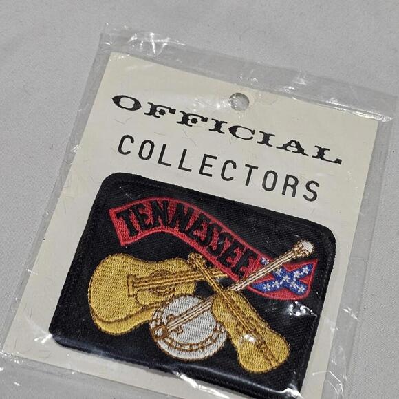 NOS Tennessee Guitar Banjo Fiddle Rebel New Vintage 1980's 2x3 Embroidered Patch - Picture 2 of 5